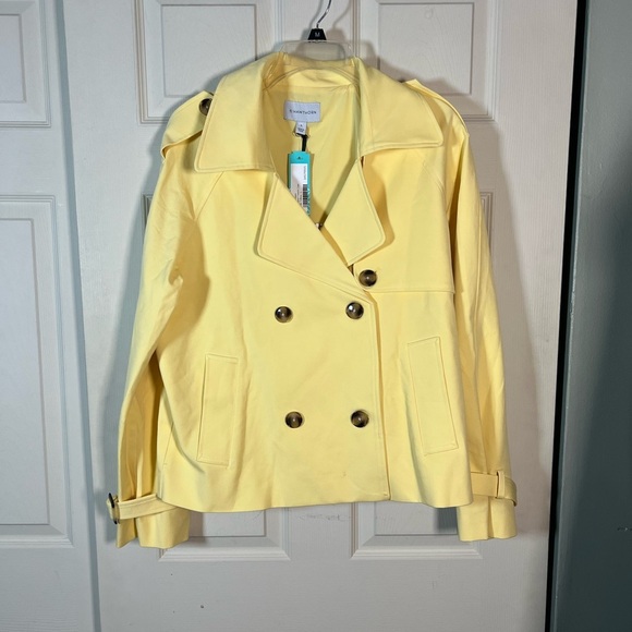 41 Hawthorn Women's Yellow Double-Breasted Cropped Jacket - Picture 1 of 3